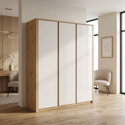 Modern textile wardrobe with two hooks