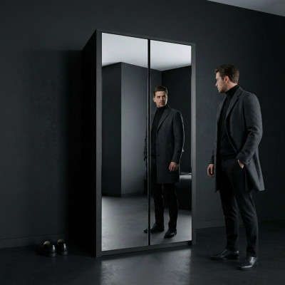 Kangaskaappi wardrobe with mirror and hook