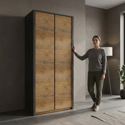 Textile wardrobe with hanger