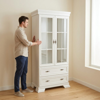 Vitrine with drawers and shelves