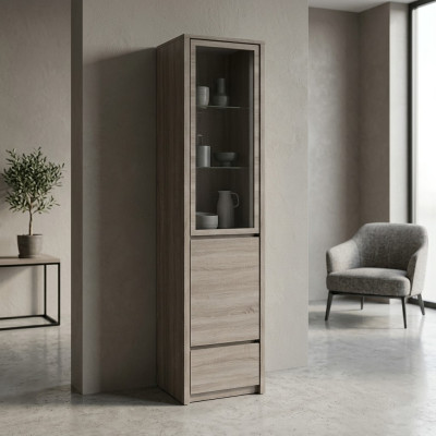 Modern elegant gray display cabinet