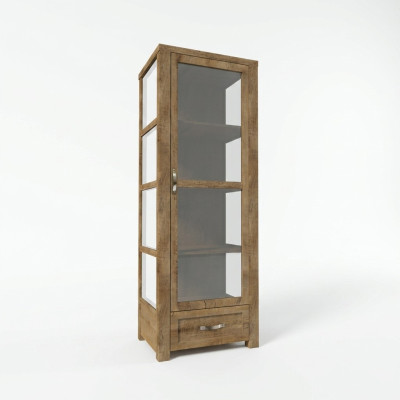 Elegant beige display cabinet, timeless storage space