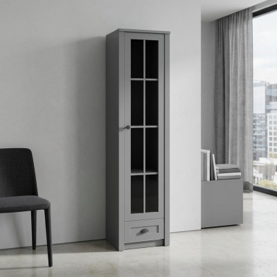 Modern and elegant gray display cabinet