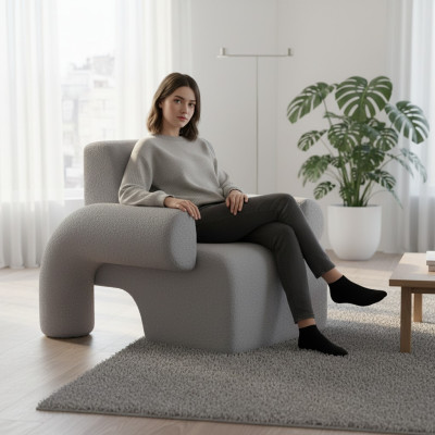 Modern armchair for warm decoration