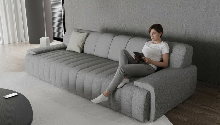 Modern and elegant sofa, comfort in every detail
