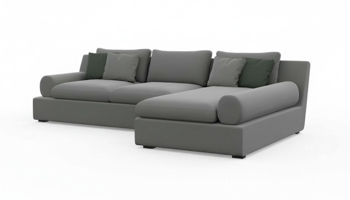 Aesthetic corner sofa with shape and softness in the material