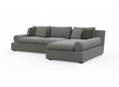 Aesthetic corner sofa with shape and softness in the material