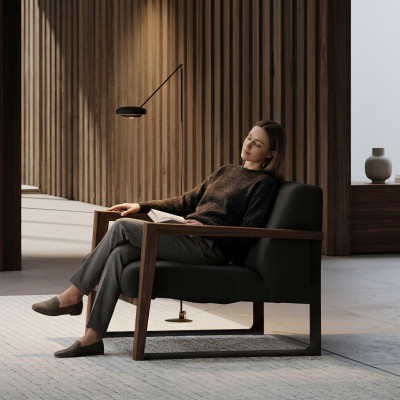 Modern upholstered armchair for a comfortable room