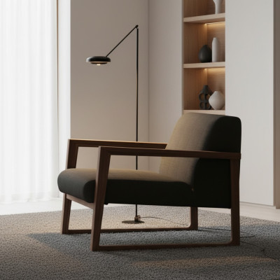 Modern upholstered armchair for a comfortable room