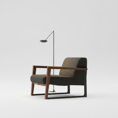 Modern upholstered armchair for a comfortable room