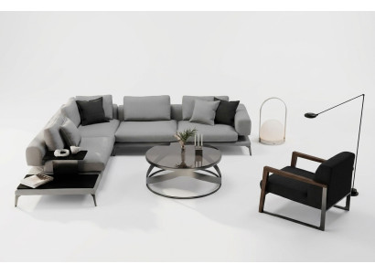 Corner sofa with armchair and function - details