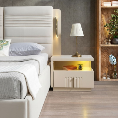 Modern bedside table with lighting