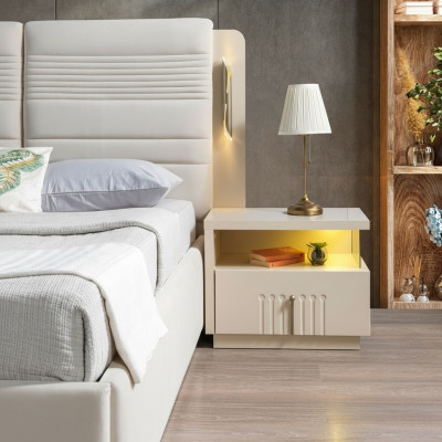 Modern bedside table with lighting