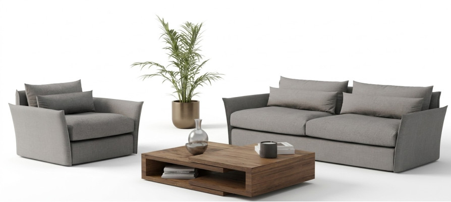 Modern sofa with armchair for the living room