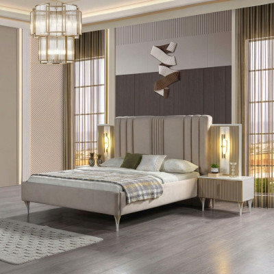 Elegant 3-piece furniture set with bed and nightstands