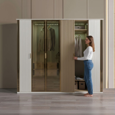 Modern and luxury glass cabinet, 234 cm