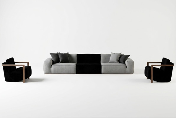 Two armchair sofa for elegant living room