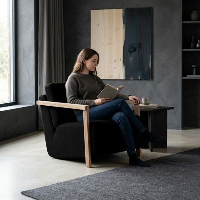 Elegant armchair with classic modern design and comfort