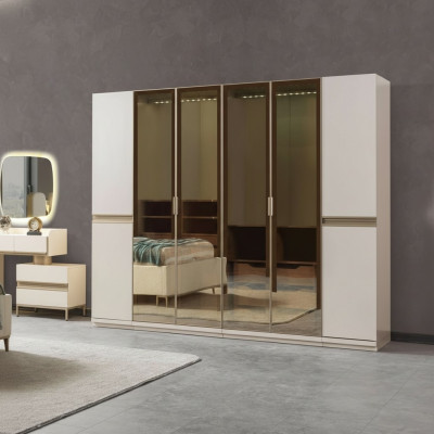 Modern corner cabinet with large pattern