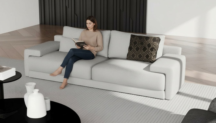 Elegant sofa, comfortable in every detail