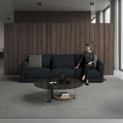 Three-seater sofa with armchair