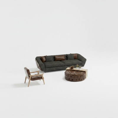Modern sofa, armchair and table set