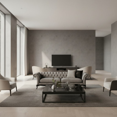 Modern three-seater sofa, design beauty, comfort