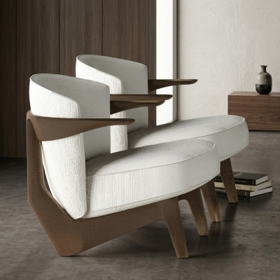 Modern designer Lusso chair, soft, without excessive decoration