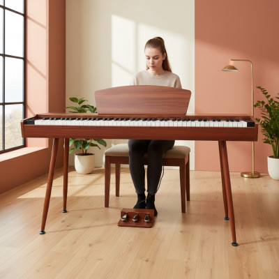 Indoor digital piano 135 cm red cherry keys