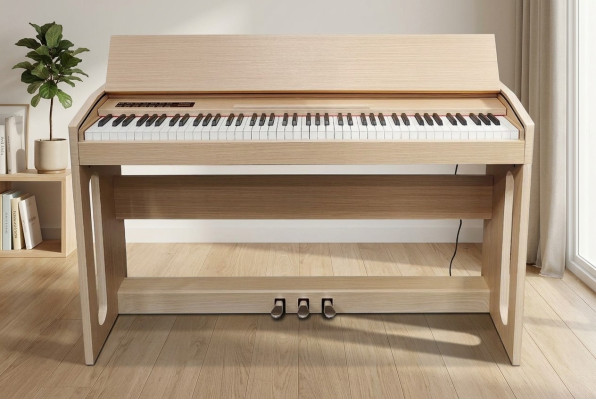 Digital piano for home use 130 cm light brown