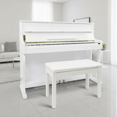 This white digital piano offers unparalleled creativity and style
