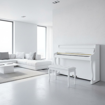 Digital piano with fully open top, high-quality surface