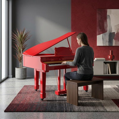 Red digital piano