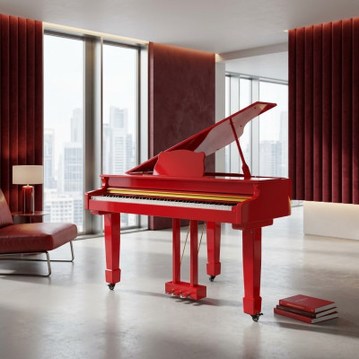 Red digital piano