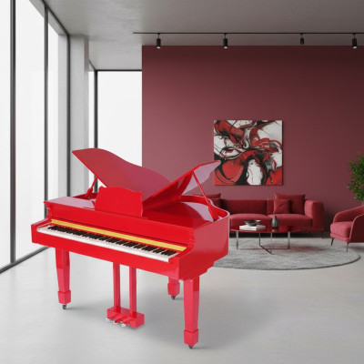 Shiny red digital piano