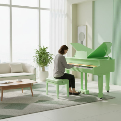 Digital piano with glossy surface