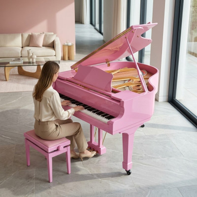 Shiny digital piano in pink