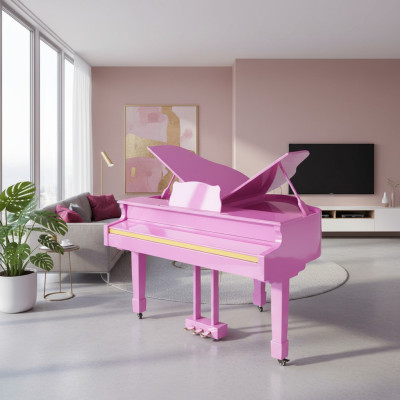 Shiny digital piano in pink