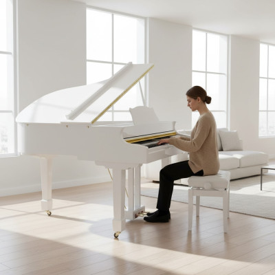 White glossy piano