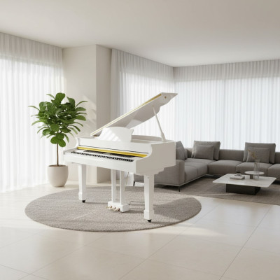 White glossy piano