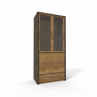 Kitchen display cabinet with glass doors and shelves