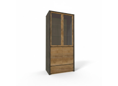 Kitchen display cabinet with glass doors and shelves