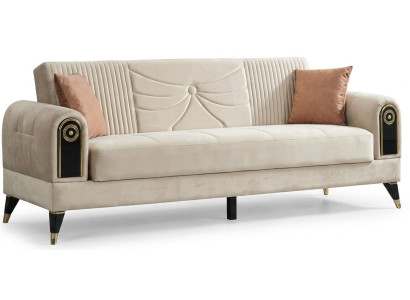 3-Sitzer Sofa Moderner Stil Beige Stilvoll Bequem Gemütlich Schick