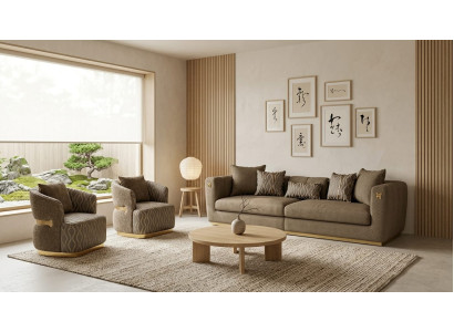 Wohnzimmer-Set mit 4+1+1-Sitzer für entspannte und gemütliche Stunden