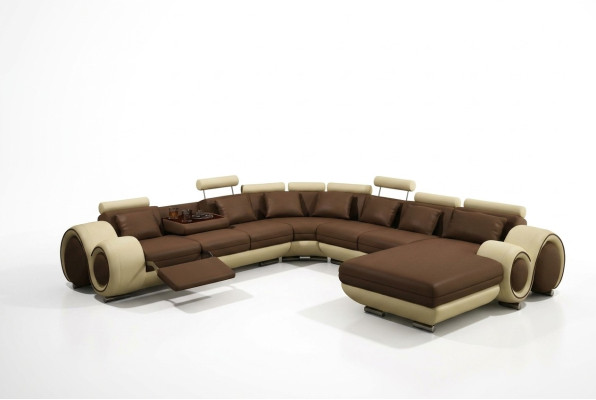 Leather sofa, corner sofa, sectional sofa, couch, upholstered leather seating set, living area.