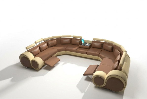 Leather sofa upholstery couch living area leather textile sofa XXL corner sofa
