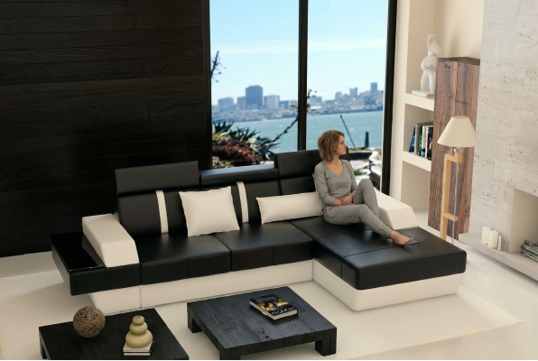 Leather sofa, couch, sofa, corner sofa, corner couch, leather couch, upholstered corner, living landscape.