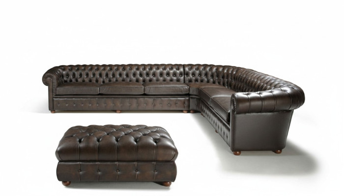 Classic Corner Sofa Sectional Couch Sofa Upholstered Leather Seat Chesterfield Suite