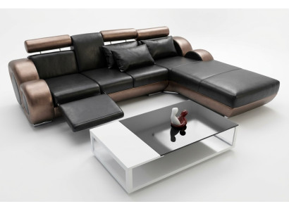 Elegant designer corner couch Berlin II leather sofa corner sofa sofa couch