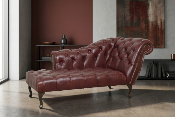 Chesterfield Liège chaise longue couch sofa leather sofa fabric with crystals NEW